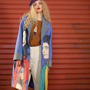printed spring and autumn coat